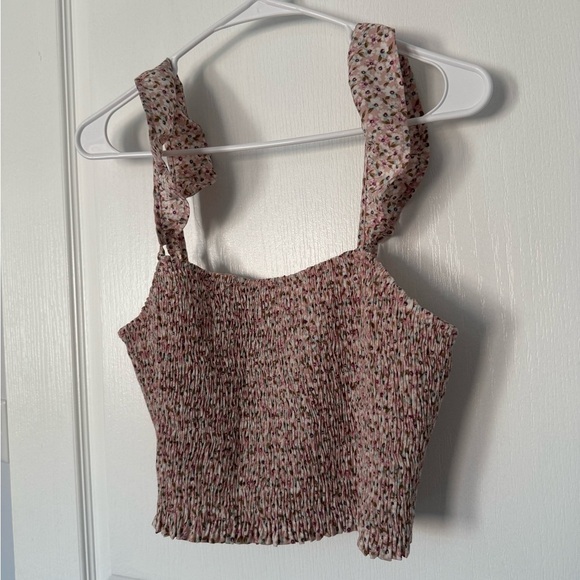 Elegant Floral Ruffle Strap Top - Picture 1 of 7